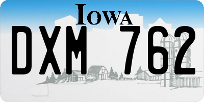 IA license plate DXM762