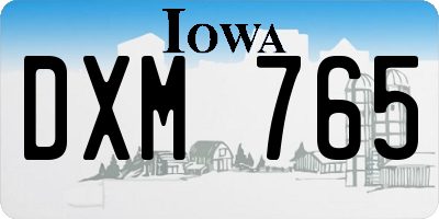 IA license plate DXM765