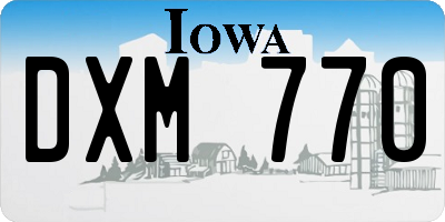 IA license plate DXM770