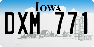 IA license plate DXM771