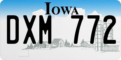 IA license plate DXM772