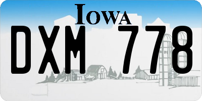 IA license plate DXM778