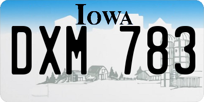 IA license plate DXM783