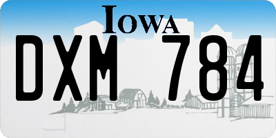 IA license plate DXM784