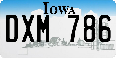 IA license plate DXM786