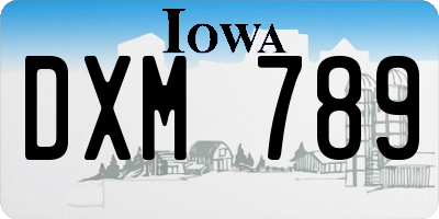 IA license plate DXM789