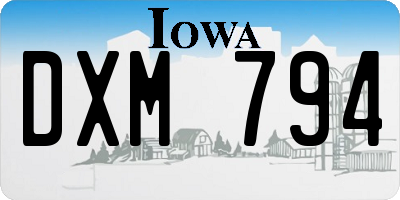 IA license plate DXM794
