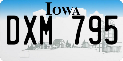 IA license plate DXM795