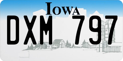 IA license plate DXM797