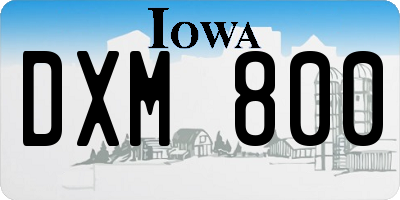 IA license plate DXM800
