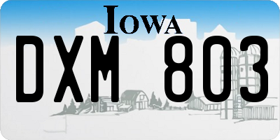 IA license plate DXM803
