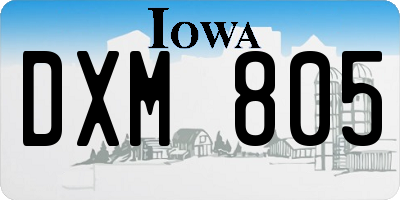 IA license plate DXM805