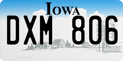 IA license plate DXM806