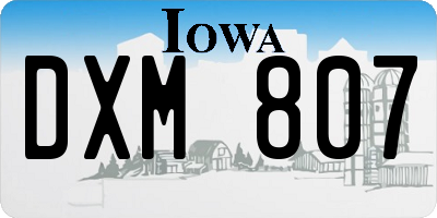 IA license plate DXM807
