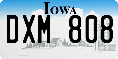 IA license plate DXM808