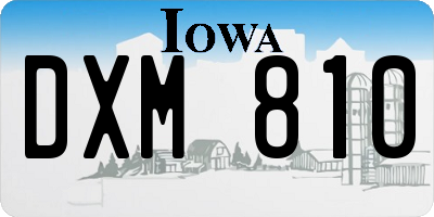 IA license plate DXM810