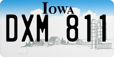 IA license plate DXM811
