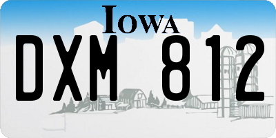 IA license plate DXM812