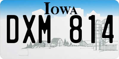 IA license plate DXM814