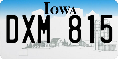 IA license plate DXM815
