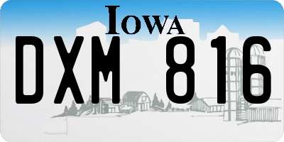 IA license plate DXM816