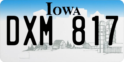 IA license plate DXM817