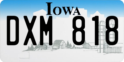 IA license plate DXM818