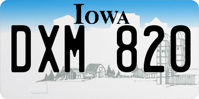 IA license plate DXM820
