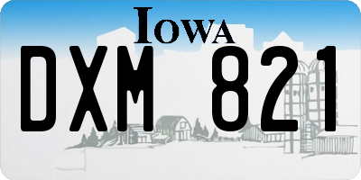 IA license plate DXM821
