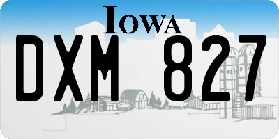 IA license plate DXM827
