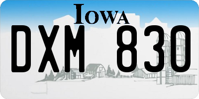 IA license plate DXM830