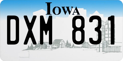 IA license plate DXM831