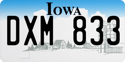 IA license plate DXM833