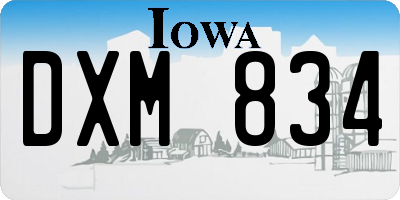 IA license plate DXM834