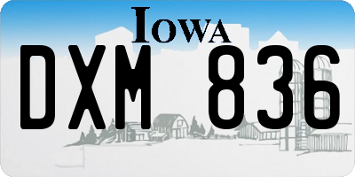 IA license plate DXM836