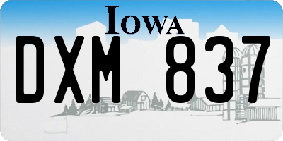IA license plate DXM837