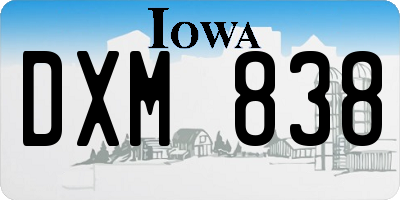 IA license plate DXM838