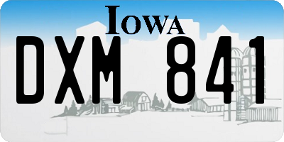 IA license plate DXM841