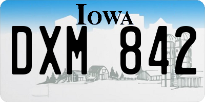 IA license plate DXM842
