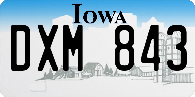 IA license plate DXM843