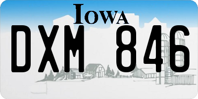 IA license plate DXM846