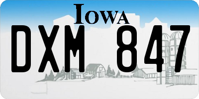 IA license plate DXM847
