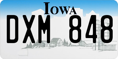 IA license plate DXM848
