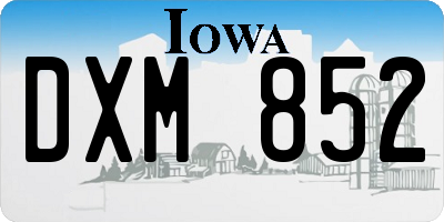 IA license plate DXM852