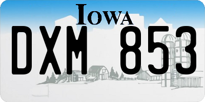 IA license plate DXM853