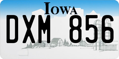 IA license plate DXM856