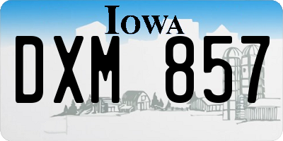 IA license plate DXM857