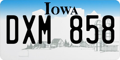 IA license plate DXM858