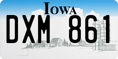 IA license plate DXM861