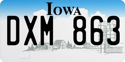 IA license plate DXM863